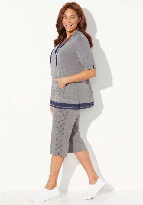 French Terry Stars Aligned Duet Hoodie, , alternate image number null