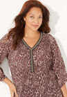 Bejeweled Pleated Blouse, , alternate image number null