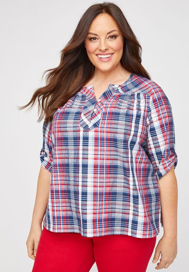 Mirabel Park Top, AMERICANA PLAID, hi-res image number 0