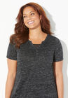 Lace Trim High-Low Duet Tee, , alternate image number null
