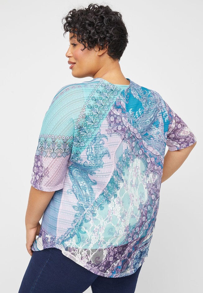 Patchwork Paisley Lace Cardigan, , on-hover image number null