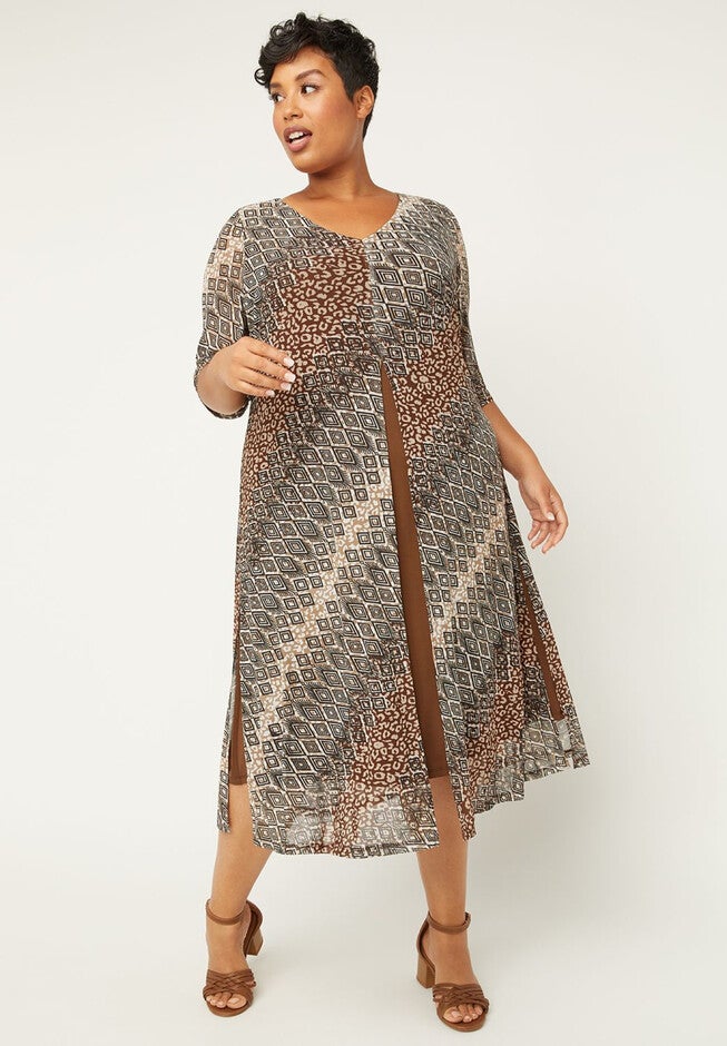 Soundview Mesh Flyaway Dress, ANIMAL PRINT, hi-res image number null