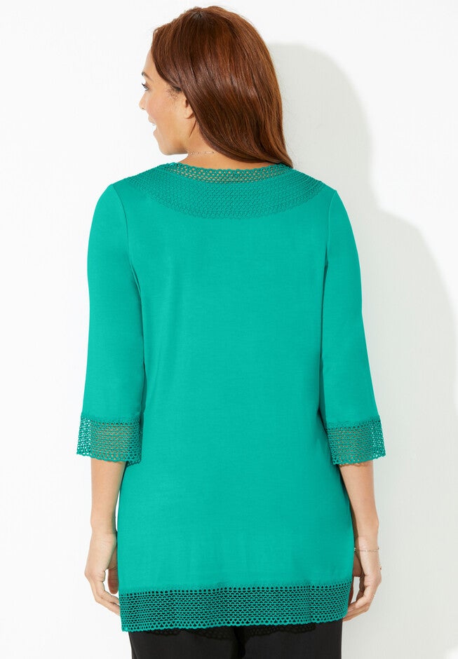 Crochet Trim Tunic, , on-hover image number 1