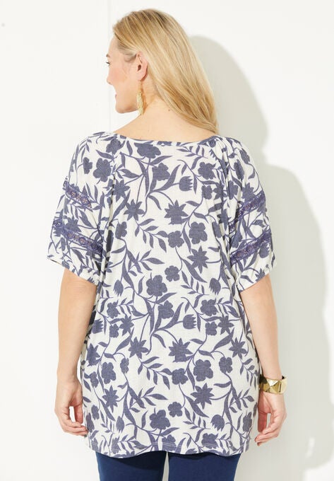 Romantic Lace Trim Top, , on-hover image number null