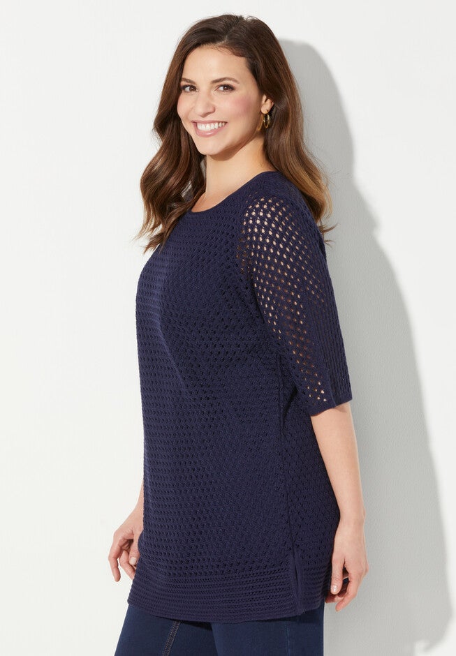Open Stitch Pullover Sweater, , alternate image number 2