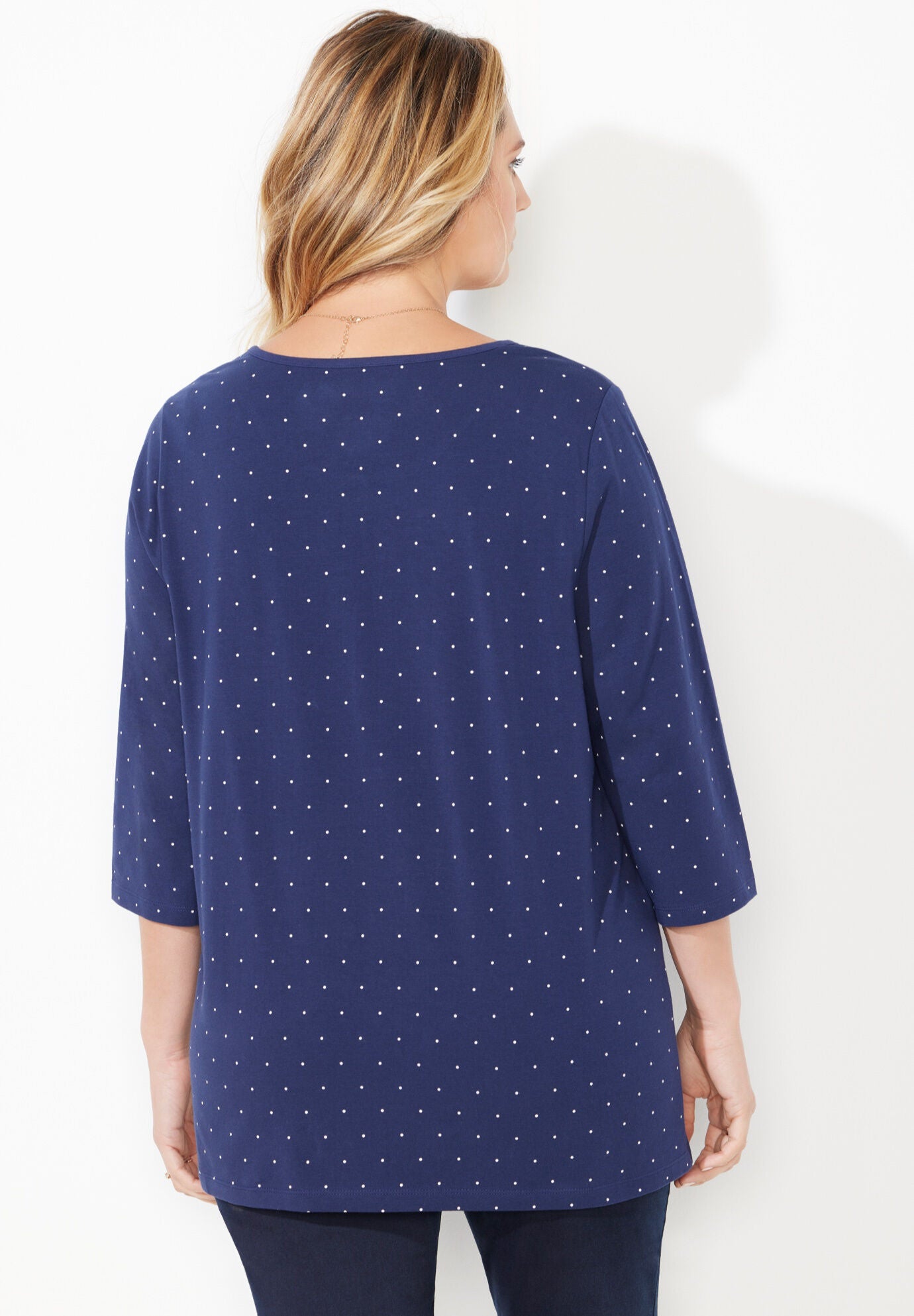 Suprema® Snap-Placket Tee, BLACK, on-hover image number 1