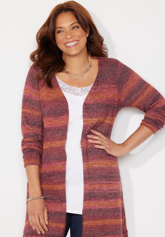 Ombre Tassel Hem Duster, , alternate image number null