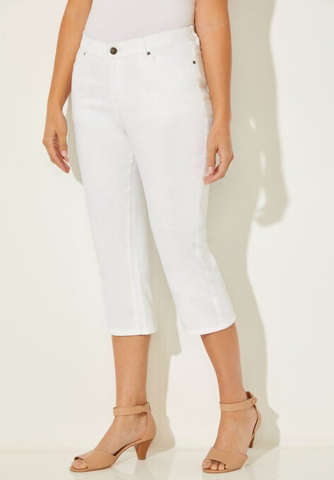 Universal Denim Capri, WHITE, hi-res image number null