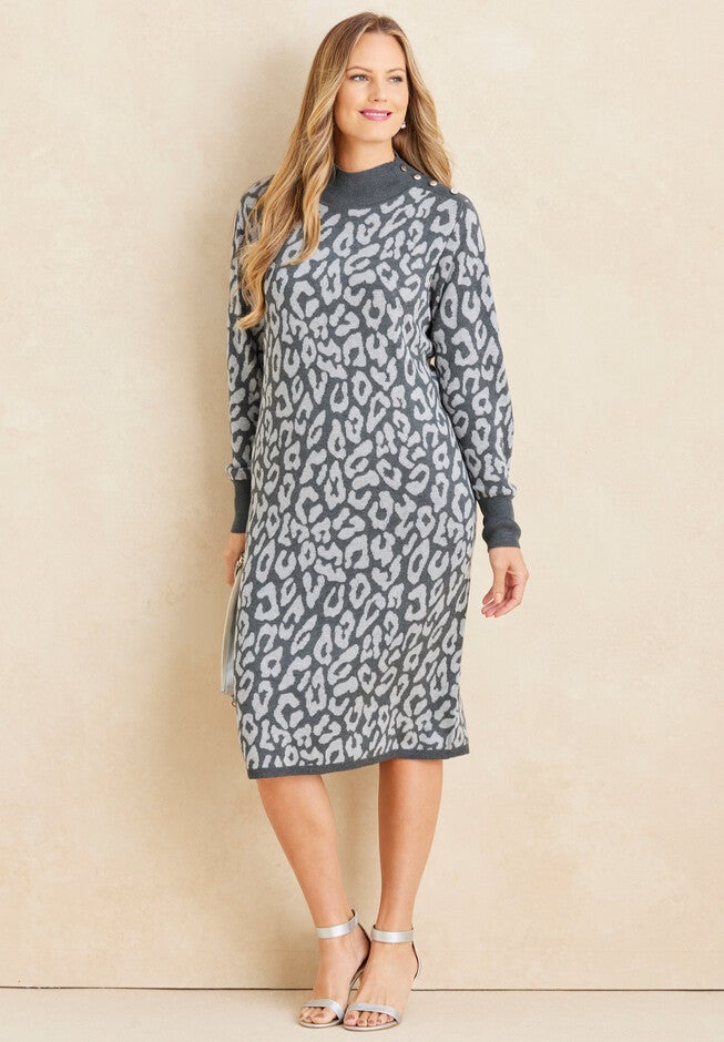 Liz&Me® Ultra Luxe Dress, GREY LEOPARD, hi-res image number 0