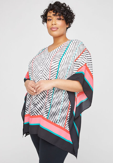 Catalina Island Poncho, ETHNIC PRINT, hi-res image number null