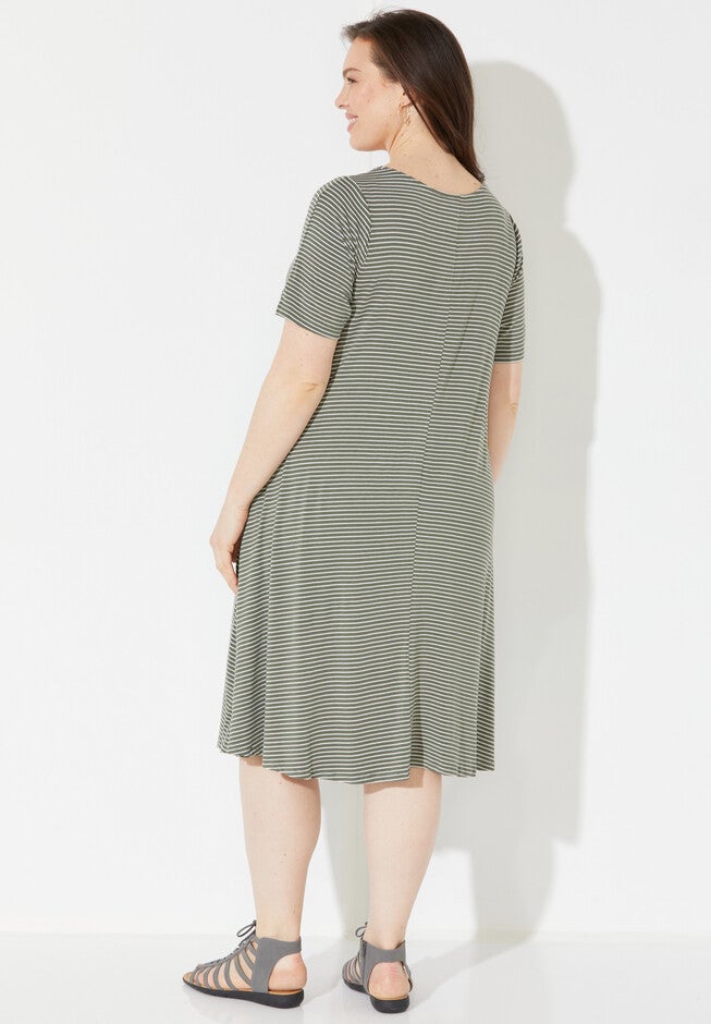 Daylight Stripe A-Line Dress (With Pockets), , on-hover image number null