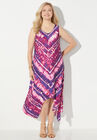 Positivity Dress, BERRY PINK TIE DYE STRIPES, hi-res image number null