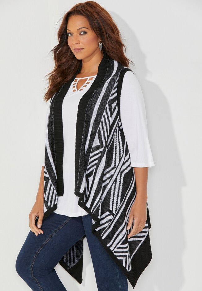 Fair Isle Cascade Sweater Vest, , alternate image number 1