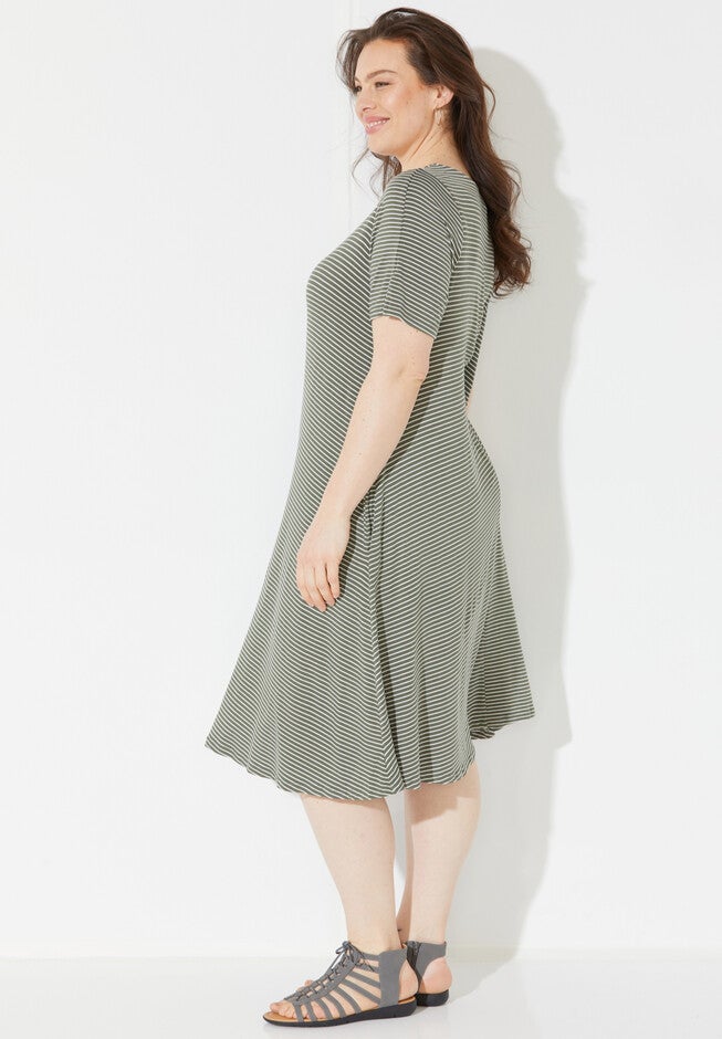 Daylight Stripe A-Line Dress (With Pockets), , alternate image number null