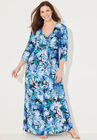 Garden Walk Twist-Knot Maxi Dress, BLUE TROPICAL, hi-res image number 0