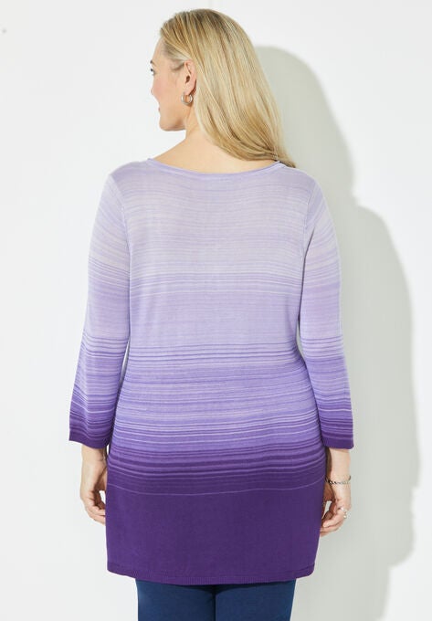 Pointelle Ombre Pullover Sweater, , on-hover image number null