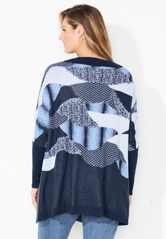 Allover Jacquard Cardigan, , on-hover image number null