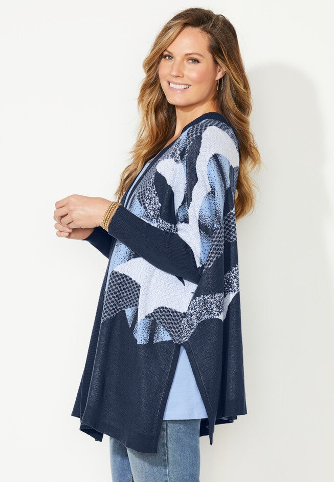 Allover Jacquard Cardigan, , alternate image number null