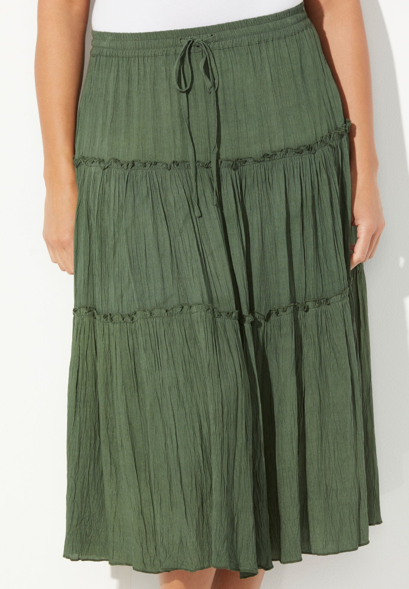 Tiered Midi Skirt, , alternate image number 2