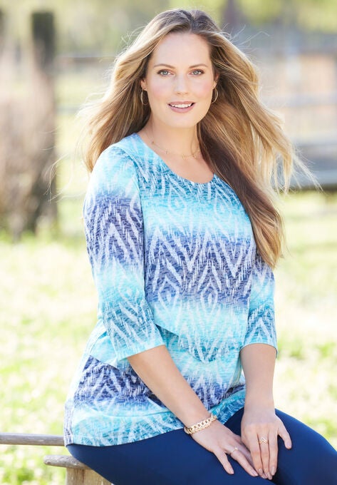 Tiered Slub-Knit Tee, , alternate image number null