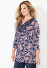 Crochet Trim Peasant Top, , alternate image number null