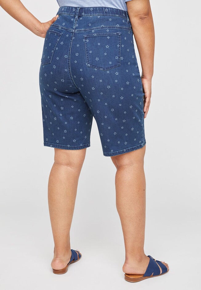 Jean Short With Star Motif, , on-hover image number null