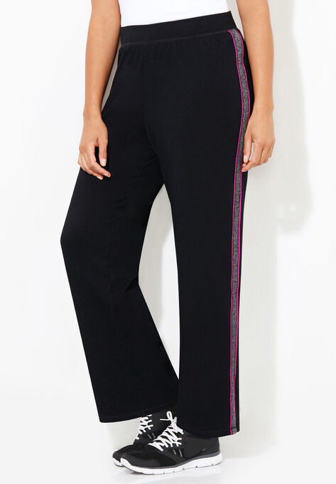 Colorblock French Terry Pant, BLACK CACTUS FLOWER, hi-res image number null