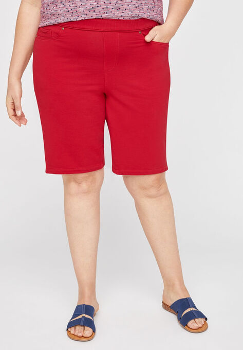 The Knit Jean Short (With Pockets), RED, hi-res image number null