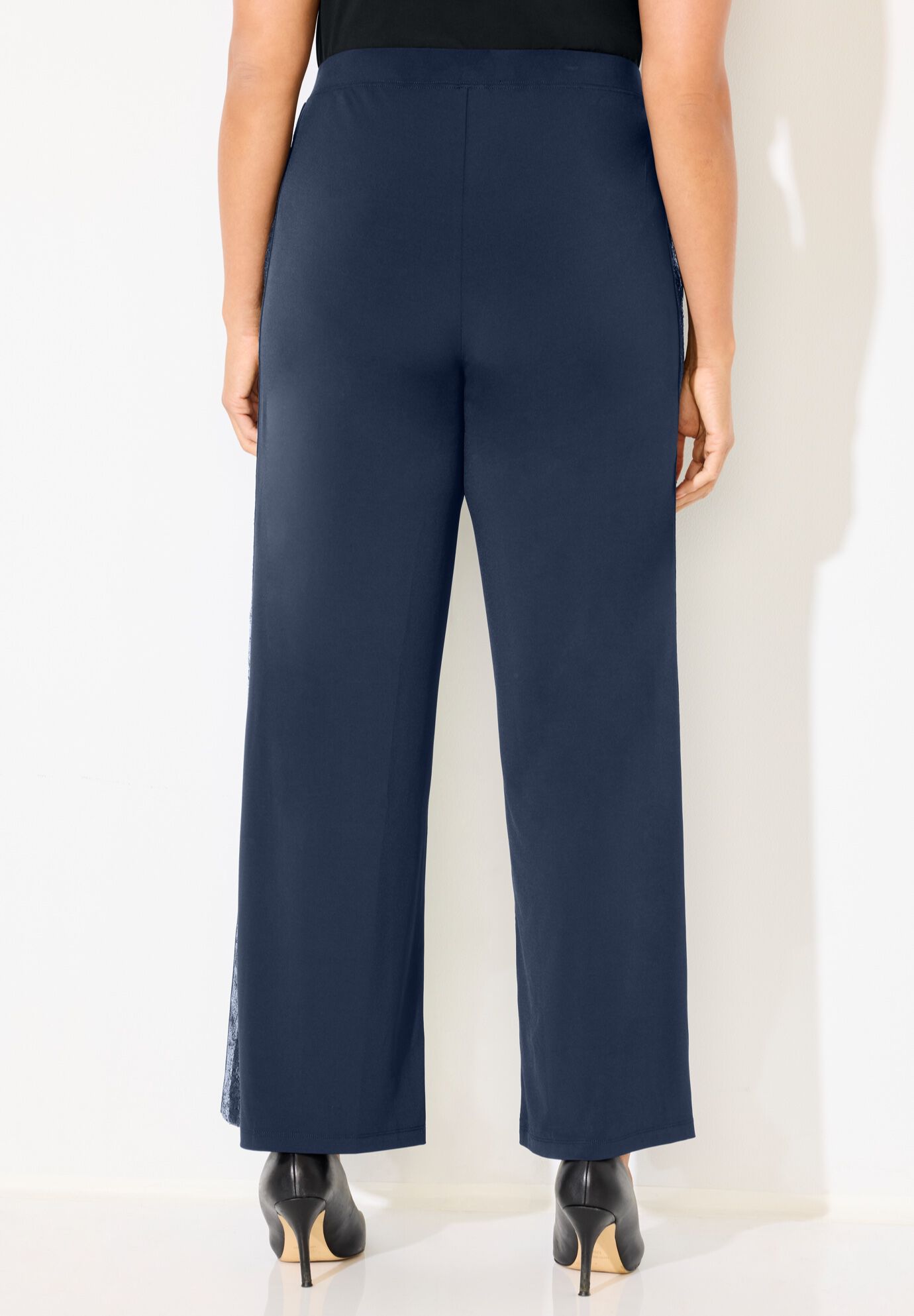 Sequin Stripe Pant, NAVY, alternate image number 2