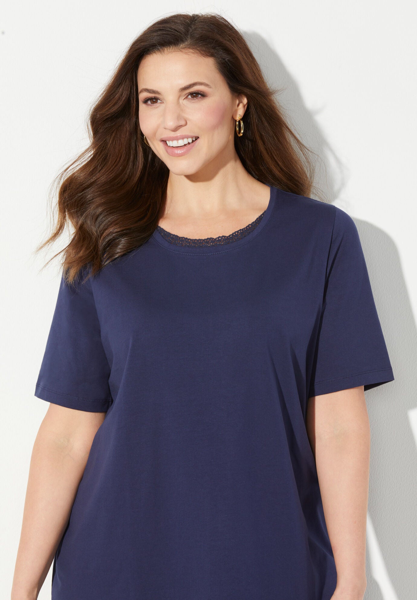 Suprema&reg; Crochet Trim Scoopneck, , alternate image number 2