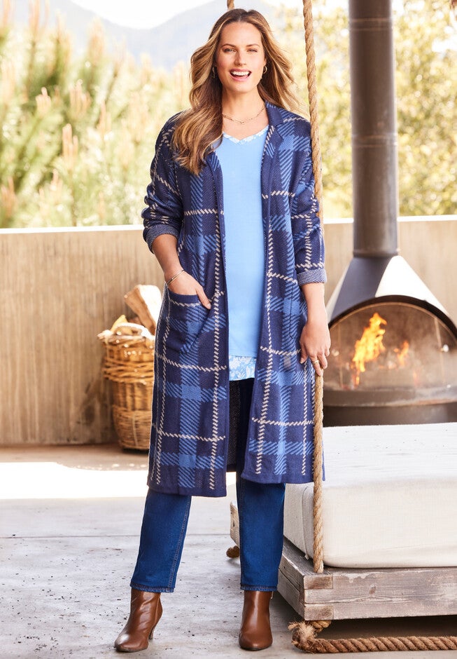 Liz&Me® Trench Cardigan, , alternate image number 4