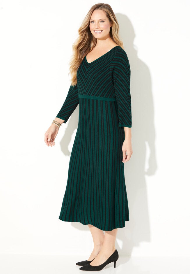 Fit N’ Flare Sweater Dress, , alternate image number 1
