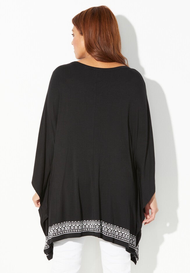 AnyWear Flowy Border Print Top, , on-hover image number 1