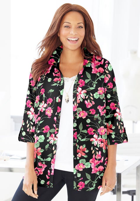 The Timeless Blouse, BLACK FLORAL, hi-res image number null