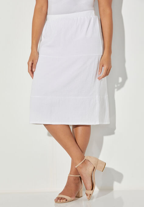 Tiered Gauze Skirt, WHITE, hi-res image number null