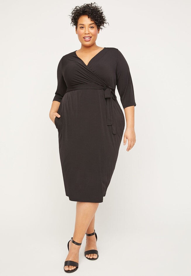 Cromwell Hill Wrap Dress (With Pockets), BLACK, hi-res image number null