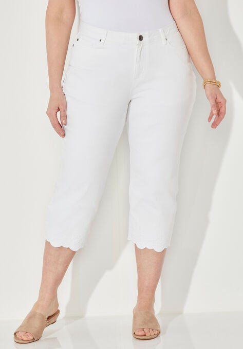 Universal Denim Capri, WHITE, hi-res image number null