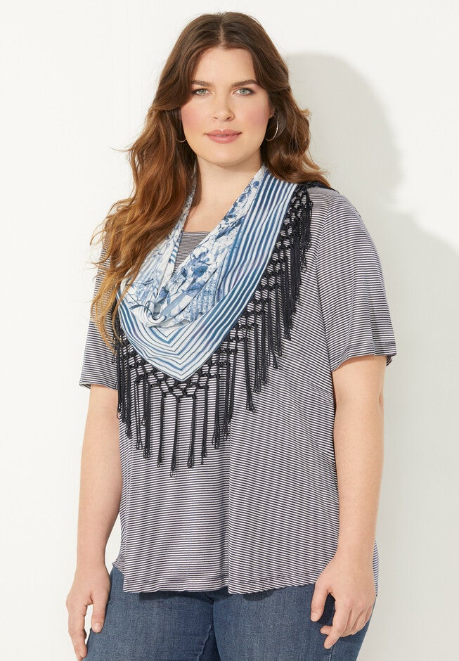 Tee & Scarf Duet Tunic, , alternate image number 2