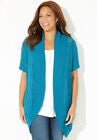 Pointelle Cocoon Cardigan, DEEP TEAL, hi-res image number null