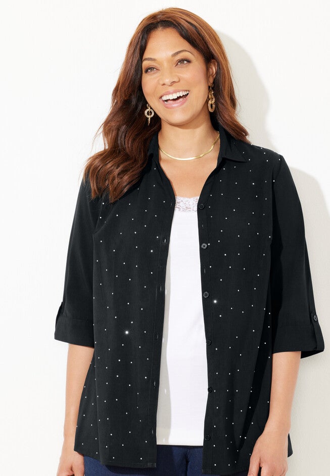 Timeless Rhinestone Blouse, , alternate image number 3