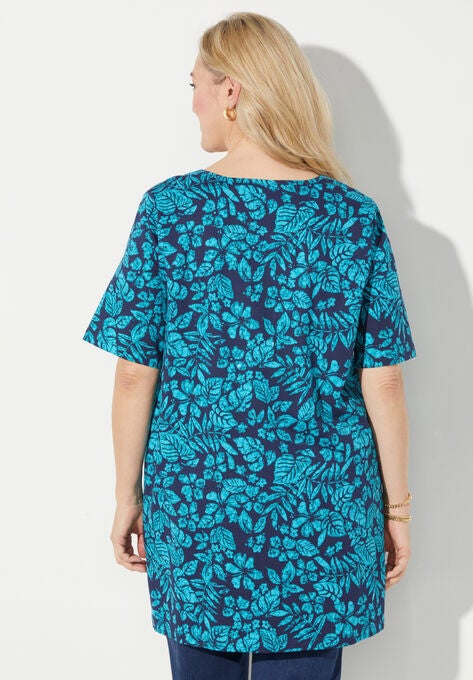Easy Fit Notch-Neck Tee, , on-hover image number null