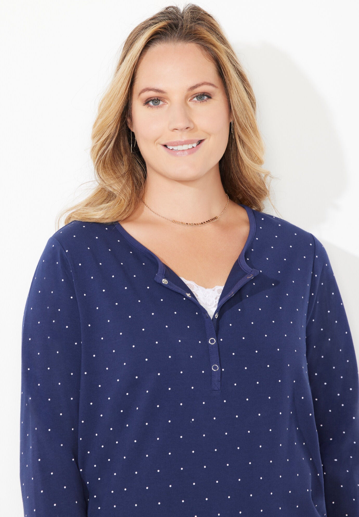 Suprema® Snap-Placket Tee, , alternate image number 2