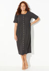 Garden Party Gauze Midi Dress, BLACK POLKA DOTS, hi-res image number null