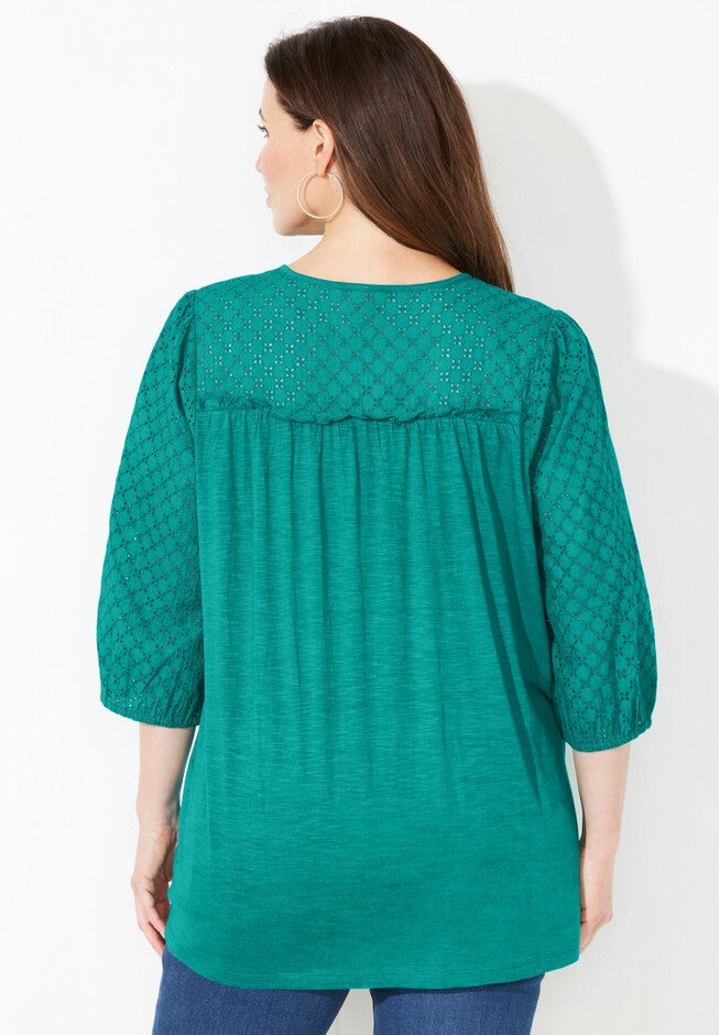 Eyelet Trim Top, , on-hover image number 1
