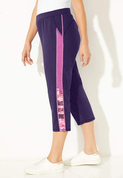 Colorblock French Terry Capri, , alternate image number null