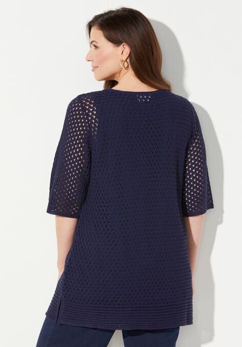 Open Stitch Pullover Sweater, , on-hover image number null