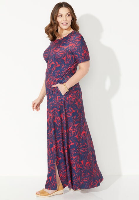 Scoopneck Maxi Dress, , alternate image number null
