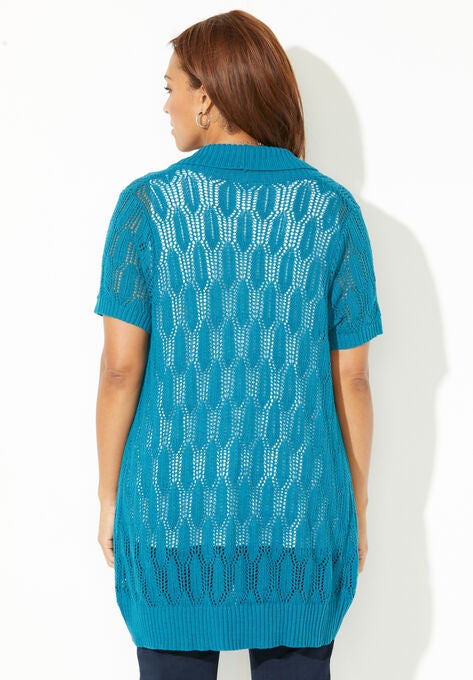 Pointelle Cocoon Cardigan, , on-hover image number null