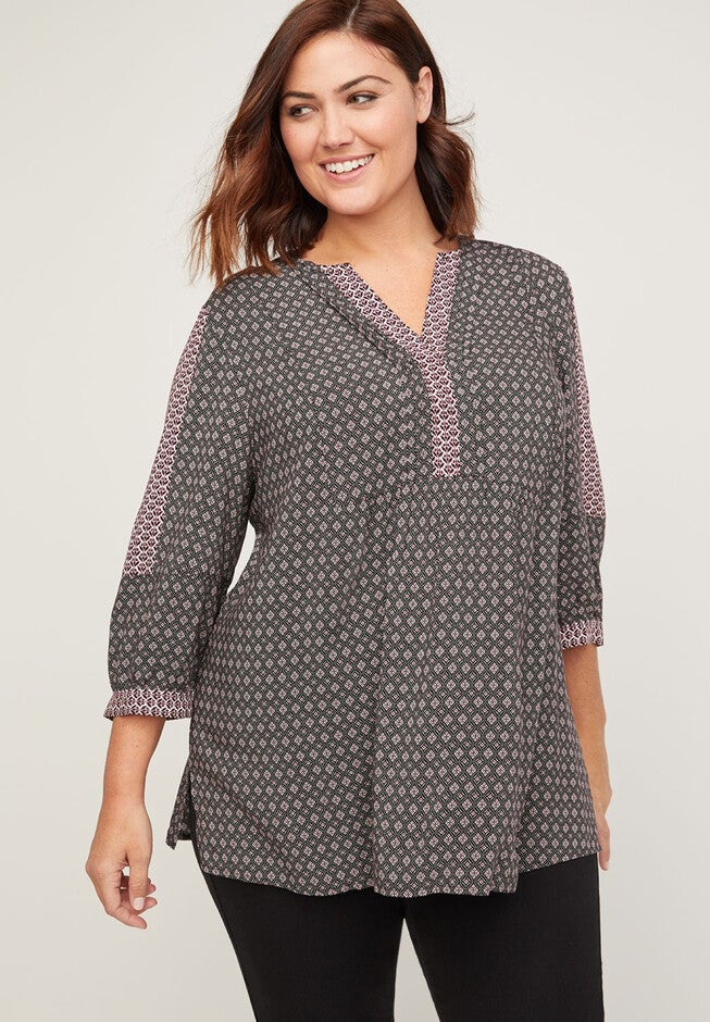 Albermain Peasant Blouse, PINK MEDALLION, hi-res image number null