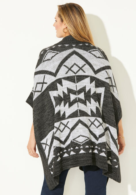 Cozy Blanket Ruana Wrap, , on-hover image number null
